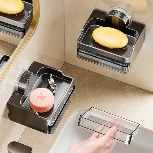 Wall Mounted Suction Soap Dish Drainage Holder