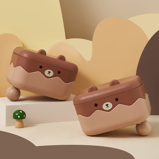 Cartoon Flip Lid Draining Plastic Soap Box