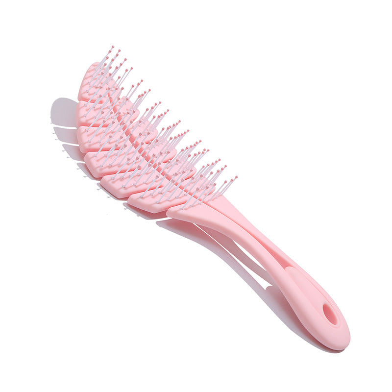 Leaf Shape Hollow Detangling Massage Hair Brush