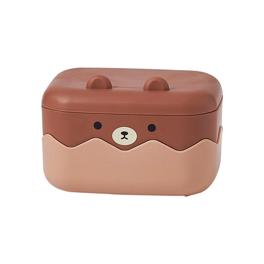 Cartoon Flip Lid Draining Plastic Soap Box