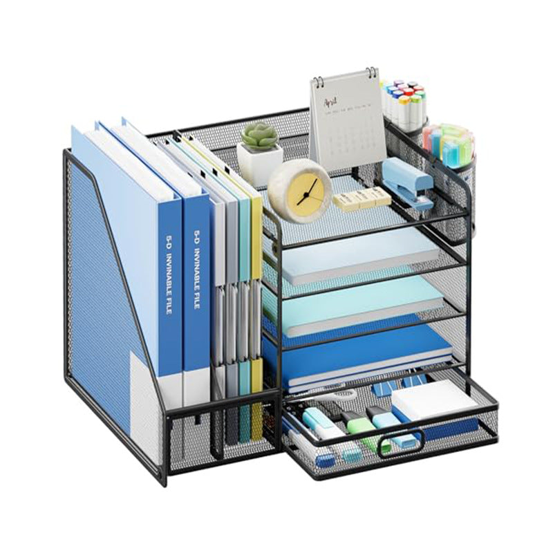 Multi Tier Metal Desktop File Storage Rack