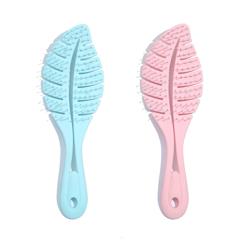 Leaf Shape Hollow Detangling Massage Hair Brush